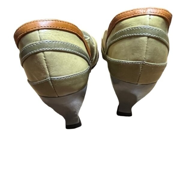 John Fluevog Blind Faith Mid Drew Heels Multicolored Shoes Women Size 8.5 - Picture 5 of 11